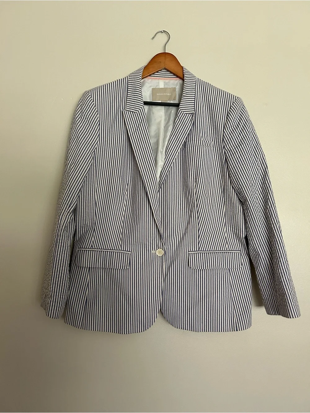 Banana Republic blue & White Pinstripe Blazer